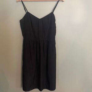 JCREW spaghetti strap silky dress with pockets .